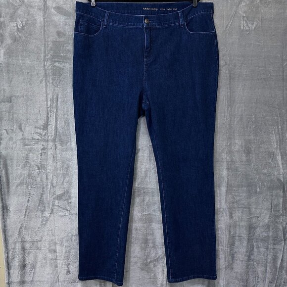 Soft Surroundings Dark Wash Straight Leg Jeans Sz 20W Style #51578 - Picture 1 of 10
